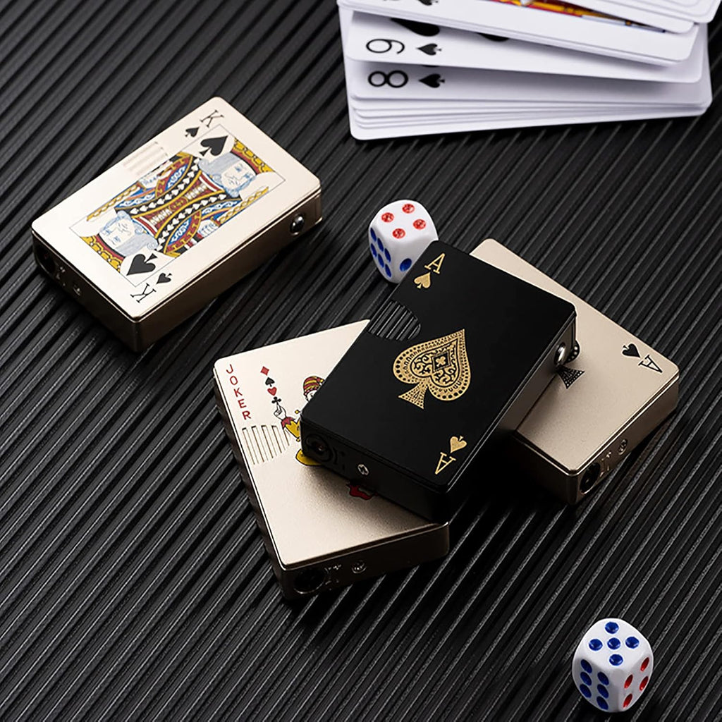 ZYOZ Ace of Spades Butane Lighter – Stylish Windproof & Refillable Metal Flame Lighter | Waterproof FlashCard Design for Smoking, Camping