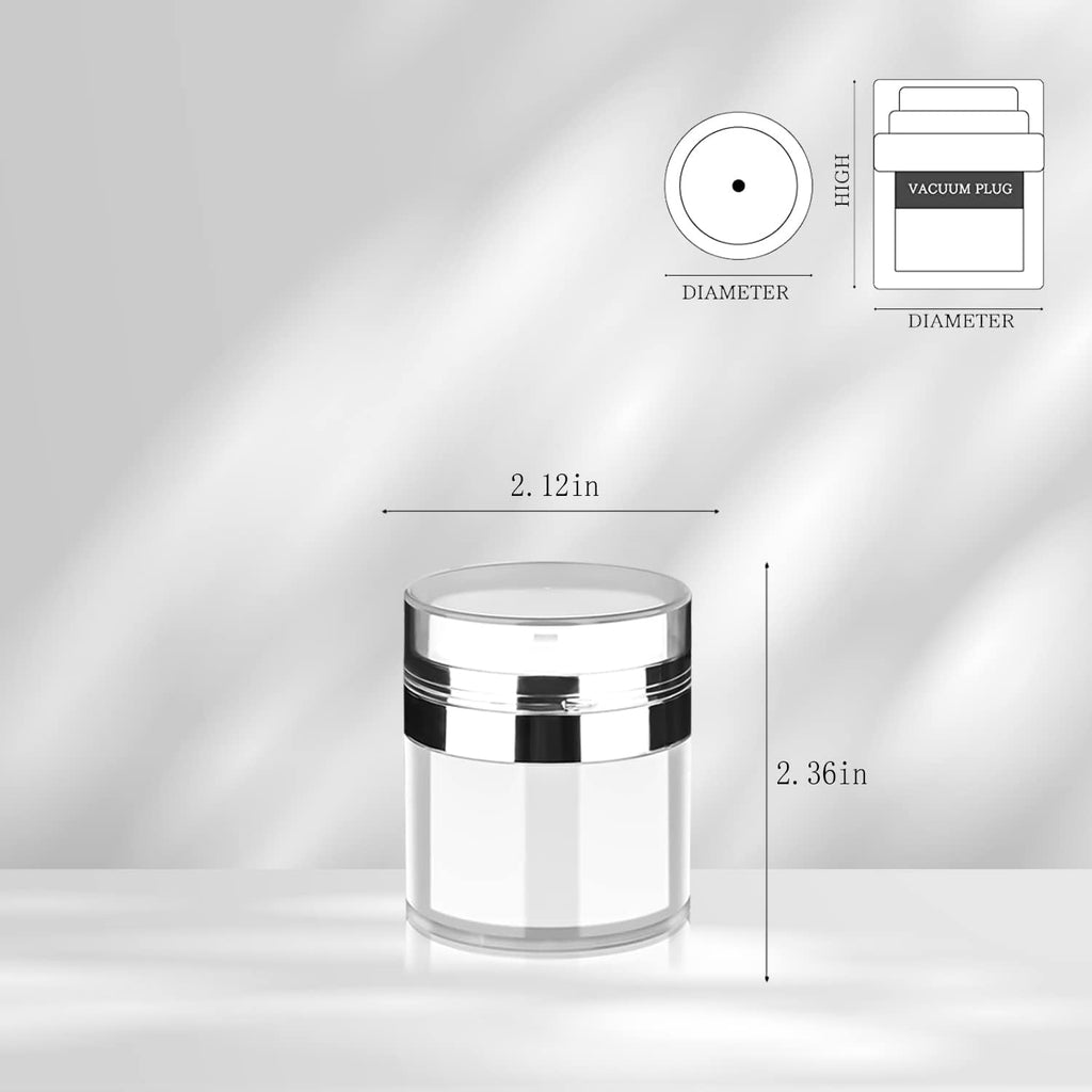 Airless Pump Bottle Portable Cream Jar Vacuum Bottle,Refillable Travel Cream Bottle,Airless Pump Jar for Lotions Makeup Essence Moisturizer Eye Creams