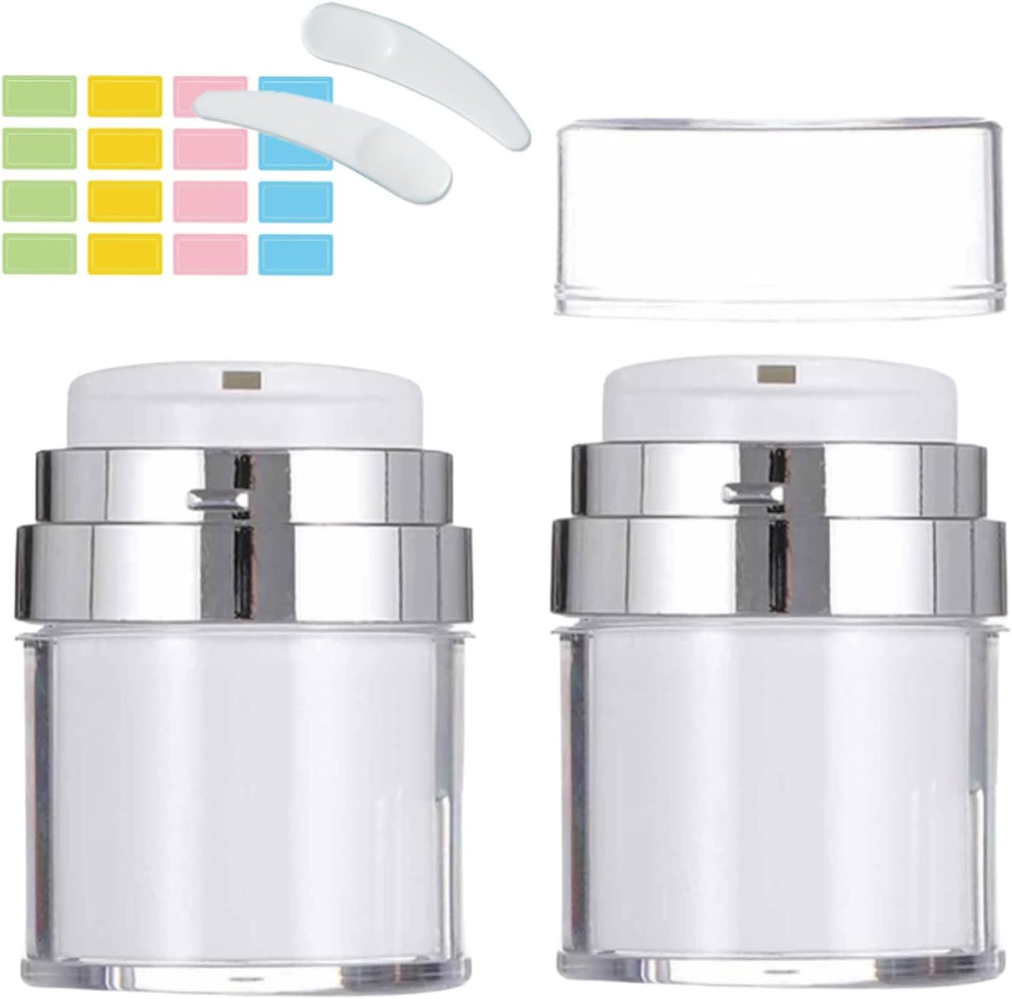ZYOZ Airless Pump Bottle Portable Cream Jar Vacuum Bottle,Refillable Travel Cream Bottle,Airless Pump Jar for Lotions Makeup Essence Moisturizer Eye Creams Main image