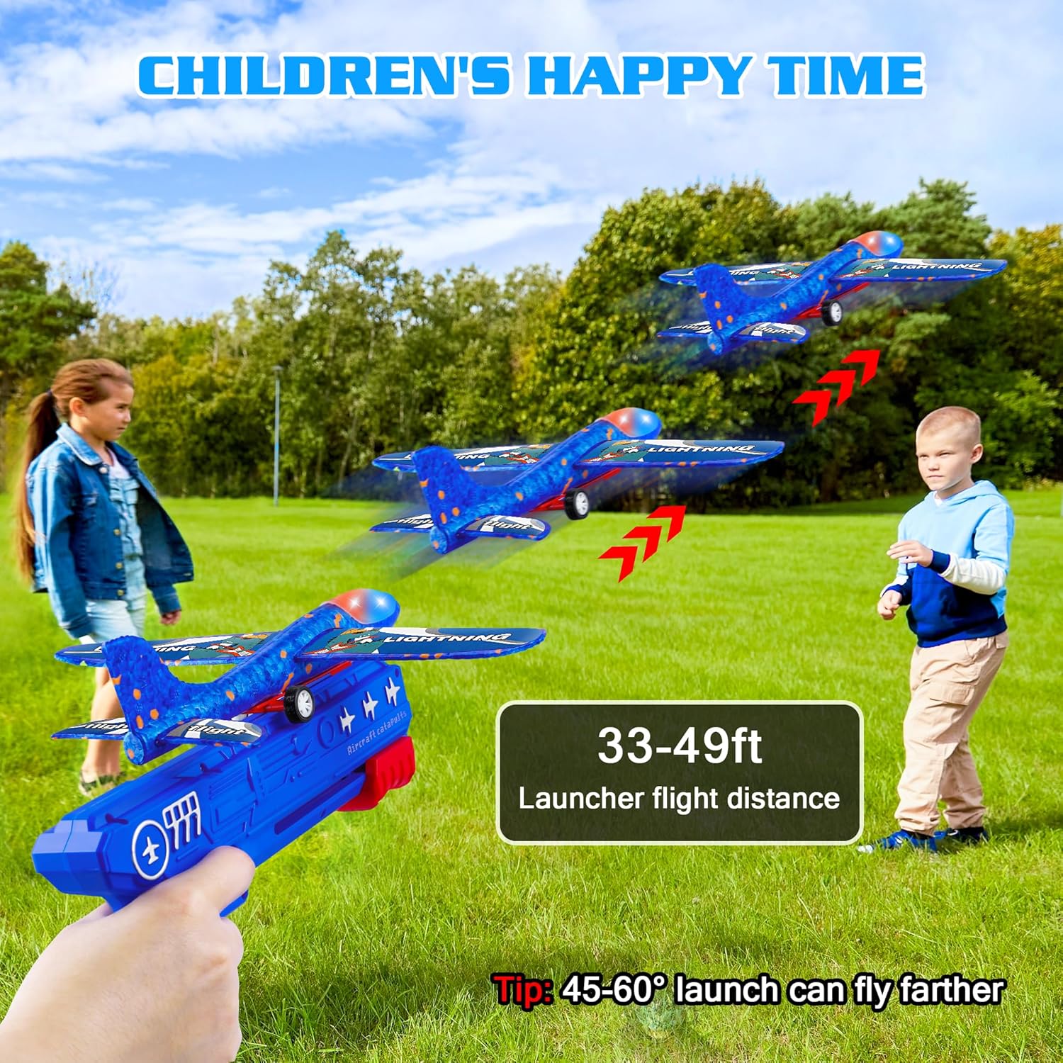ZYOZ Foam Ejection Airplane Gun Toy for Kids | 2-in-1 Foam Airplane Launcher with Ejection Function | Flying Glider Plane Toy