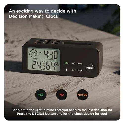 Decision Making Alarm Clock with Pen Stand & Card Holder