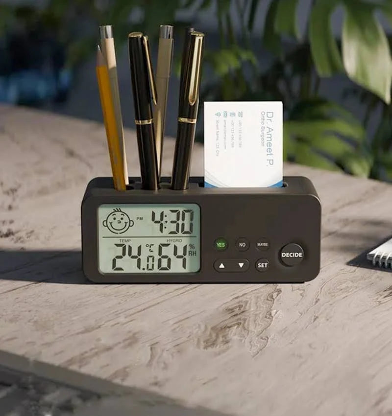 ZYOZ Decision Making Alarm Clock with Pen Stand & Card Holder Main image