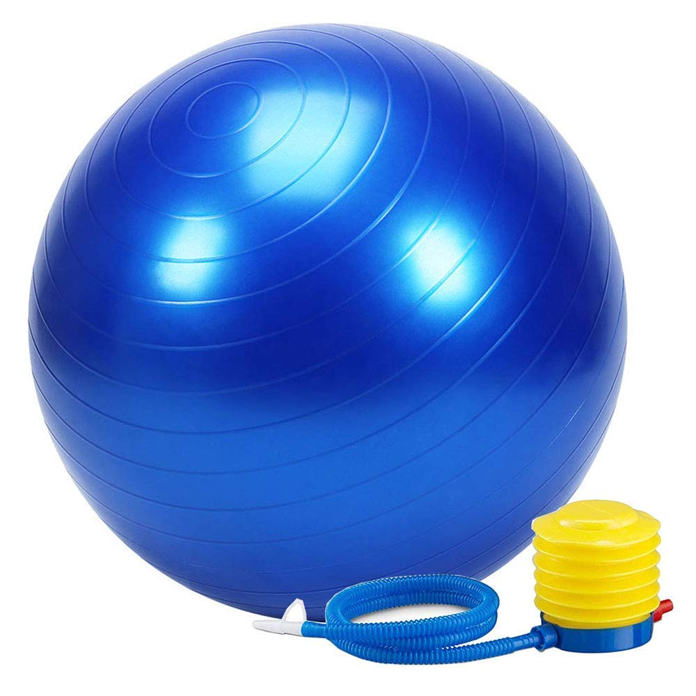 Anti-Burst Rubber Gym Ball with Free Foot Pump (95 Cm) Round Shape Swiss Ball for Exercise, Yoga, Workout, Pregnancy, Balance Stability & Birthing