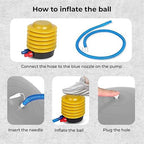 Anti-Burst Rubber Gym Ball with Free Foot Pump (95 Cm) Round Shape Swiss Ball for Exercise, Yoga, Workout, Pregnancy, Balance Stability & Birthing