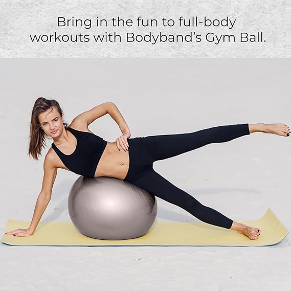 Anti-Burst Rubber Gym Ball with Free Foot Pump (95 Cm) Round Shape Swiss Ball for Exercise, Yoga, Workout, Pregnancy, Balance Stability & Birthing