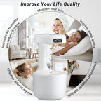 3D Antigravity Water Drop Humidifier with LED Light & Digital Clock | Cool Mist Aroma Diffuser for Home, Bedroom, Office | Air Purifier, Night Lamp & Relaxing Decor Gift