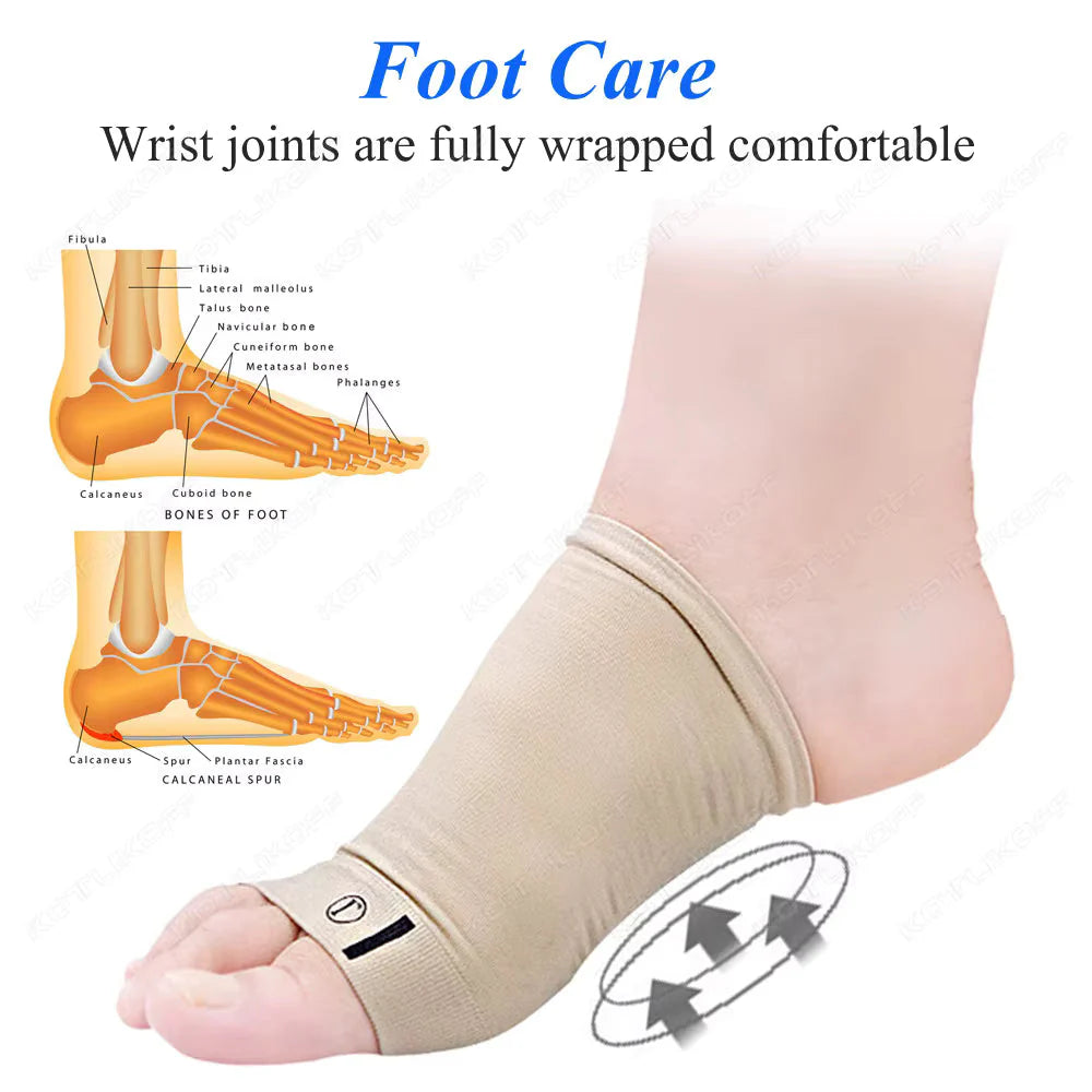 Foot Care Plantar Fasciitis Arch Support Sleeves for foot pain,muscle relaxation with soft Neoprene Cushion for Women & Men Feet Orthopedic Pad,Free Size-1 Pair