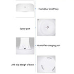 Cool Mist Anti-Gravity Water Drop Air Humidifier Desktop Aroma Diffuser with 2 Modes, Intelligent Auto-Off Protection, Night Light, Clock, USB Powered, Ideal for Bedroom, Office, Birthday Gift