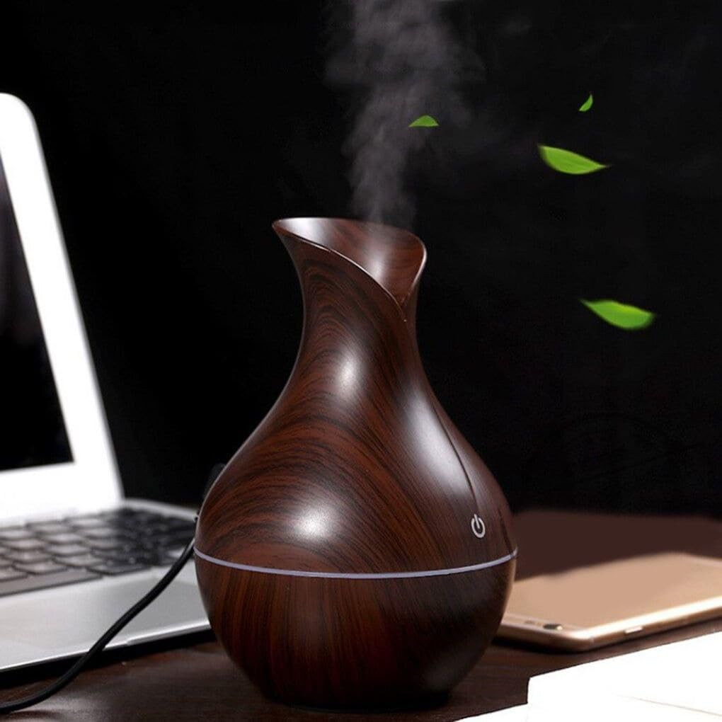 ZYOZ Wooden Cool‑Mist Humidifier & Aroma Diffuser – Elegant Timber Design, Ultrasonic Technology, Quiet Operation, 300 ml Tank – Ideal for Home, Bedroom, Yoga, Spa & Aromatherapy Main image