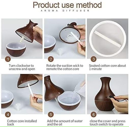 Wooden Cool‑Mist Humidifier & Aroma Diffuser – Elegant Timber Design, Ultrasonic Technology, Quiet Operation, 300 ml Tank – Ideal for Home, Bedroom, Yoga, Spa & Aromatherapy