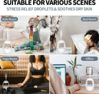Cool Mist Anti-Gravity Water Drop Air Humidifier Desktop Aroma Diffuser with 2 Modes, Intelligent Auto-Off Protection, Night Light, Clock, USB Powered, Ideal for Bedroom, Office, Birthday Gift