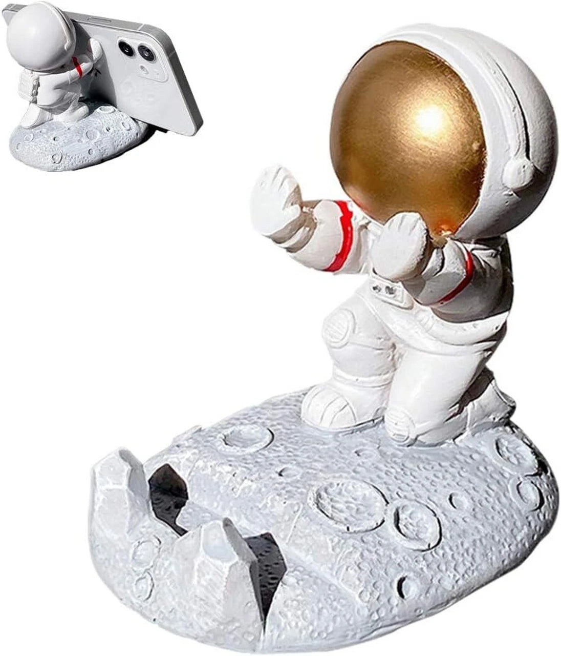 3D Astronaut Phone Holder – Unique Planet-Inspired Mobile Stand with Fun, Playful Design for Desk or Home Use (1 Pc)