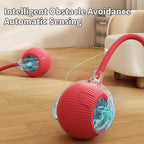 Interactive Electric Automatic Rolling Moving Rechargeable Self Play Stimulation Toy for Cats and Small Dogs - Smart Pet Chase Ball with Speedy Tail Rope for Indoor