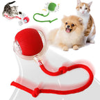 Interactive Electric Automatic Rolling Moving Rechargeable Self Play Stimulation Toy for Cats and Small Dogs - Smart Pet Chase Ball with Speedy Tail Rope for Indoor