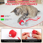 Interactive Electric Automatic Rolling Moving Rechargeable Self Play Stimulation Toy for Cats and Small Dogs - Smart Pet Chase Ball with Speedy Tail Rope for Indoor