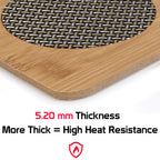 Eco-Friendly Bamboo Wooden Coasters for Home Pan Pot Holder for Dining Table Heat Pad for Kitchen - Pack of 4