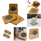 Eco-Friendly Bamboo Wooden Coasters for Home Pan Pot Holder for Dining Table Heat Pad for Kitchen - Pack of 4