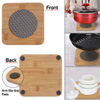 Eco-Friendly Bamboo Wooden Coasters for Home Pan Pot Holder for Dining Table Heat Pad for Kitchen - Pack of 4