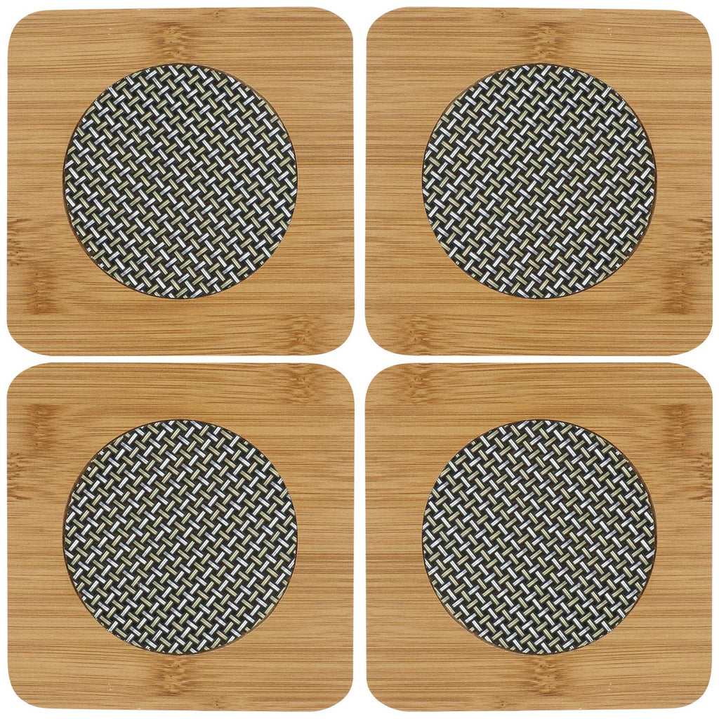 Eco-Friendly Bamboo Wooden Coasters for Home Pan Pot Holder for Dining Table Heat Pad for Kitchen - Pack of 4