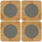 Eco-Friendly Bamboo Wooden Coasters for Home Pan Pot Holder for Dining Table Heat Pad for Kitchen - Pack of 4