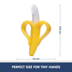 Silicone Baby Banana Teether & Infant Toothbrush, Ergonomic Grip And Dust-Resistant (Yellow)