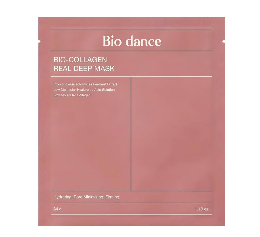 Bio Dance Korean Skincare Bio-Collagen Real Deep Mask, Hydrating, Pore Minimizing, Firming, with Hyaluronic Acid and Collagen