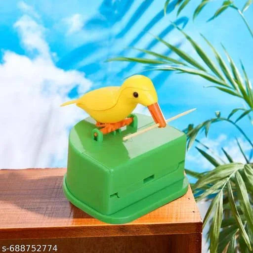 woodpacker Bird Toothpick Dispenser – Automatic Telescopic Toothpick Holder, Cute Bird Toothpick Dispenser for Kitchen & Dining Table, Fun Toothpick Organizer for Home, Party & Gift Multicolor 1pc