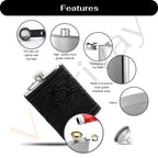Johniee Walker Stainless Steel Hip Flask(Set of 1)