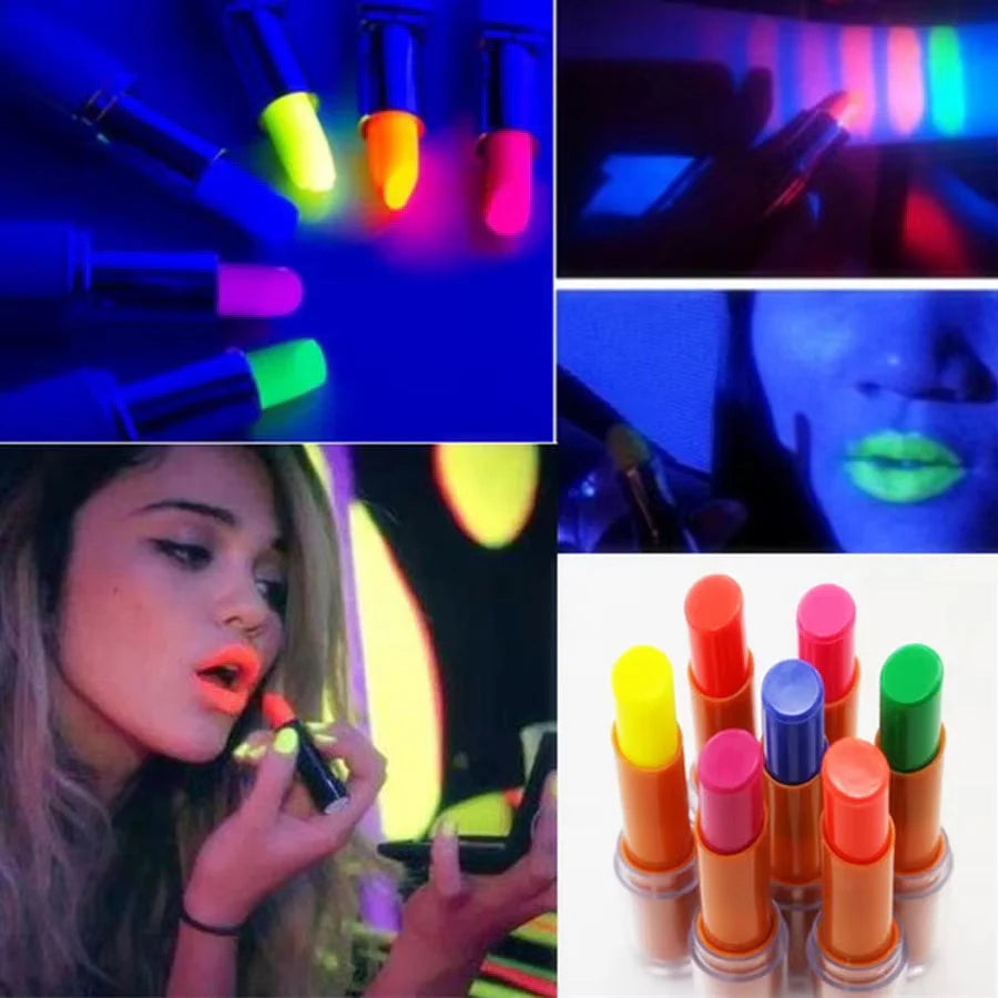 Party Glow Neon Paint Glow in the Dark Face, Body, Blacklight Lipstick