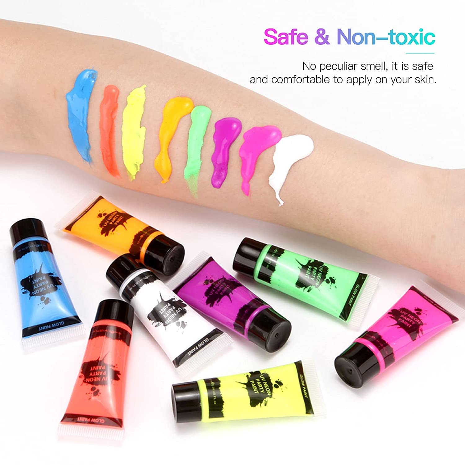 Party Glow Neon Paint Glow in the Dark Face, Body, Blacklight Lipstick