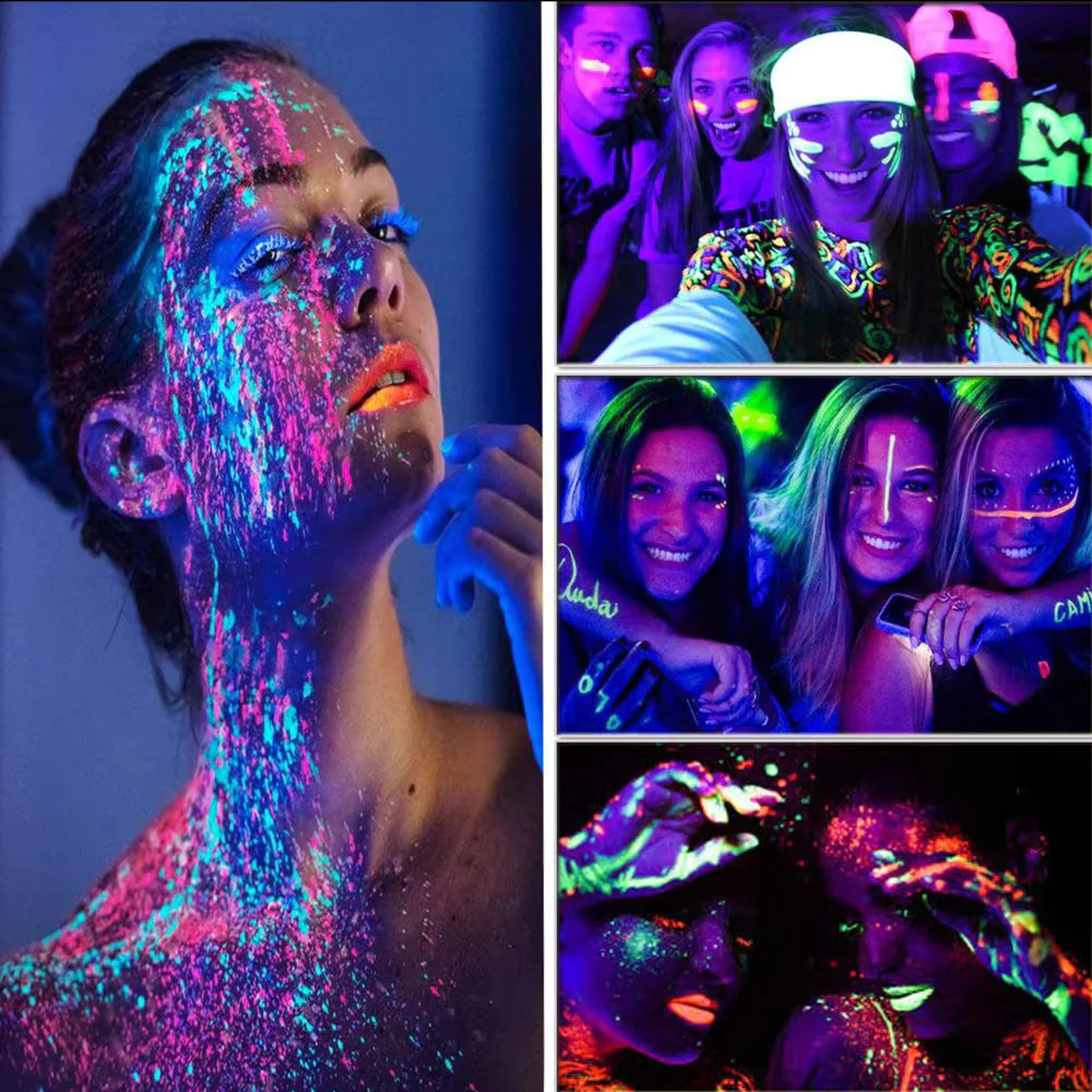 Party Glow Neon Paint Glow in the Dark Face, Body, Blacklight Lipstick