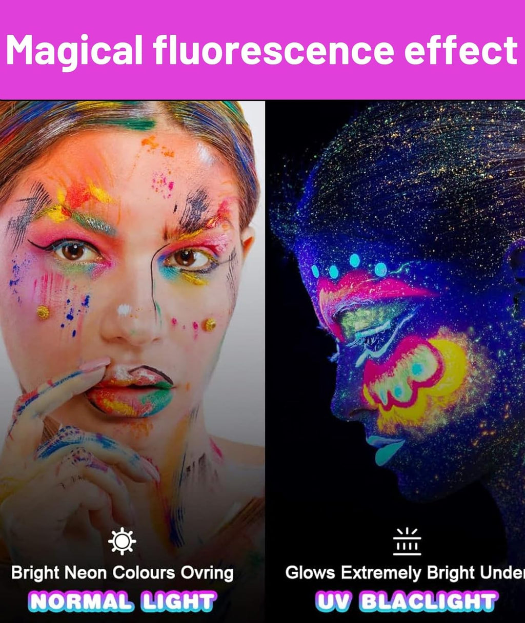 Party Glow Neon Paint Glow in the Dark Face, Body, Blacklight Lipstick