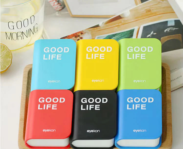 Good Life Book Shape Eye Lens Containers Case for Travel, Assorted Colours