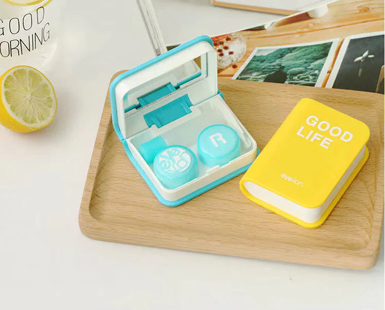 ZYOZ Good Life Book Shape Eye Lens Containers Case for Travel, Assorted Colours (random colour) Main image