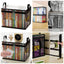 Book Storage Box, Transparent Organizer, Dustproof, Large Capacity, Foldable Black 32x24x25cm