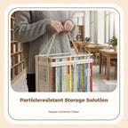Book Storage Box, Transparent Organizer, Dustproof, Large Capacity, Foldable Black 32x24x25cm