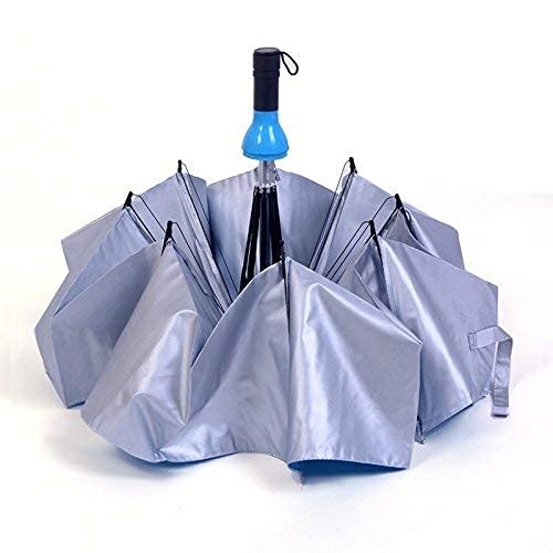 Compact Foldable Wine Bottle Umbrella with Case | Portable Manual Umbrella for Women, Men & Kids | Stylish Bottle Cover | Windproof & Travel-Friendly