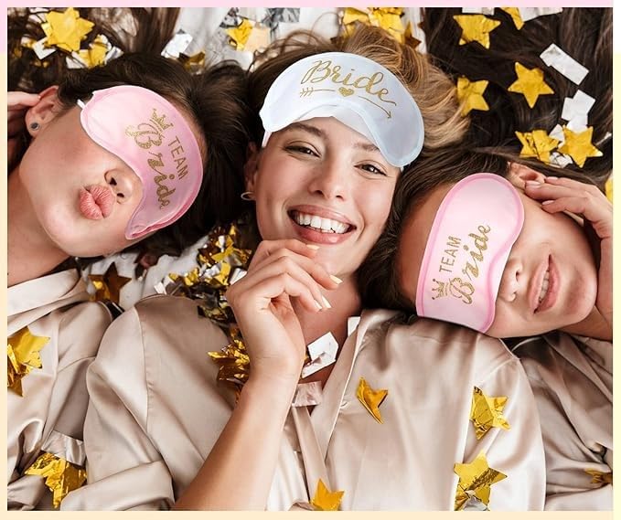1pc Bride Sleep Eye Masks for Bachelorette Party Team Bride Sleep Mask Pink Soft Eye Mask
