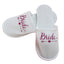ZYOZ Bride Bridal Slippers for Women – Soft White Wedding Slippers with Elegant “Bride” Print | Comfortable Indoor Flip-Flop Style Footwear for Wedding, Bridal Shower & Honeymoon