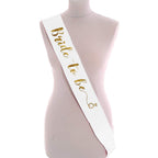 Bride To Be Sash For Bride To Be Decoration Set - White Foil Sash For Bridal Shower Decorations Kit, Bachelorette Decorations, Groom To Be Props, Spinster Party