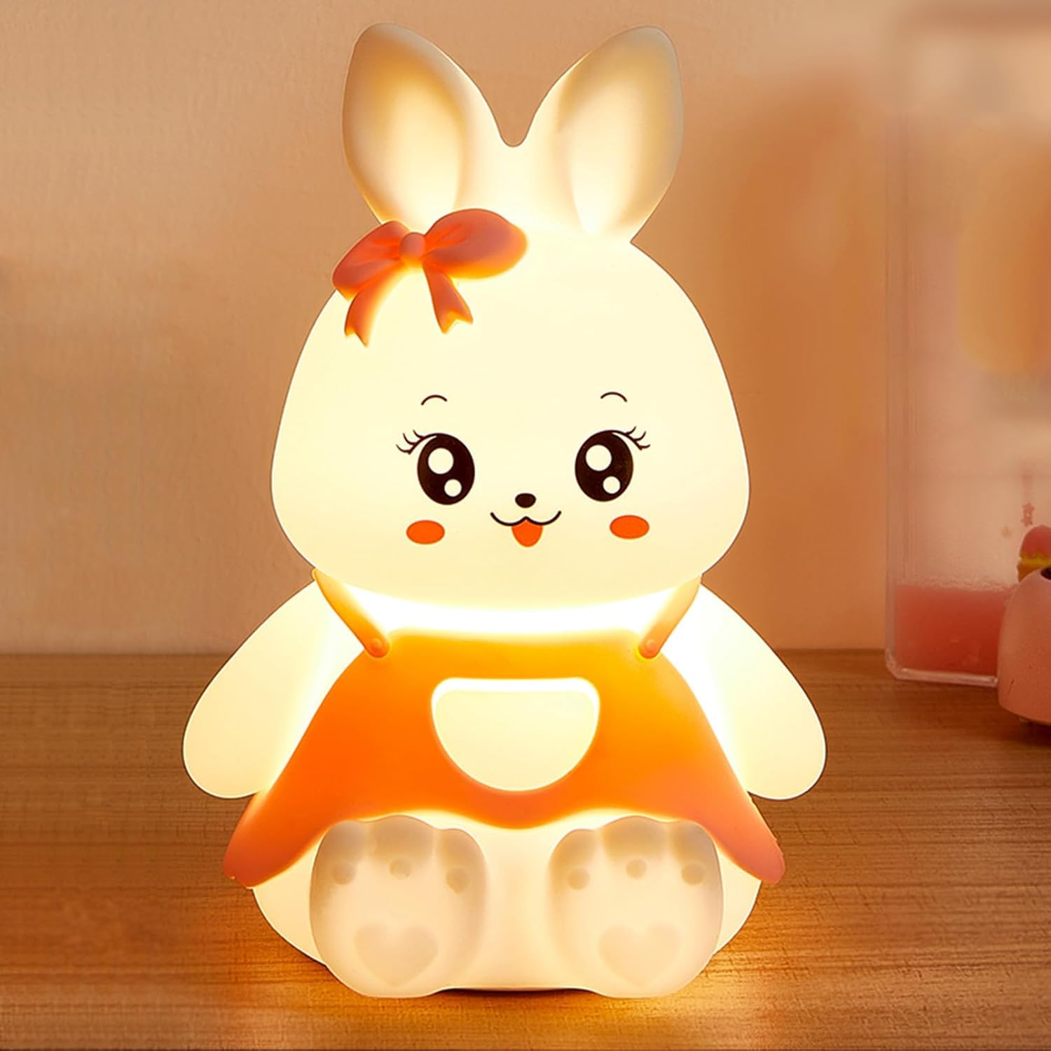 Silicone Baby Bunny LED Night Light for Kids | USB Rechargeable Dimmable Night Lamp | 7 Color Changing Touch Sensor Squishy Mini Nursery Lamp for Baby Bedroom Décor Secondary image