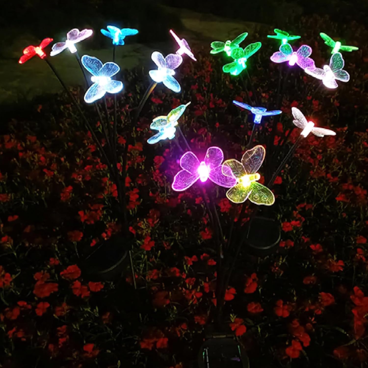 ZYOZ 8 LED Solar Butterfly String Light with 2V Panel 600mAh Battery IP65 Waterproof Fairy Lamp for Wedding Lawn Outdoor Garden Yard Patio Decoration Secondary image