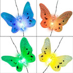 Solar Light String Outdoor 11.9Ft Fiber Optic Butterfly Fairy Solar Lights, Waterproof Butterfly Led Lights with 12 Led for Garden Yard Lawn Decor Patio Party Club