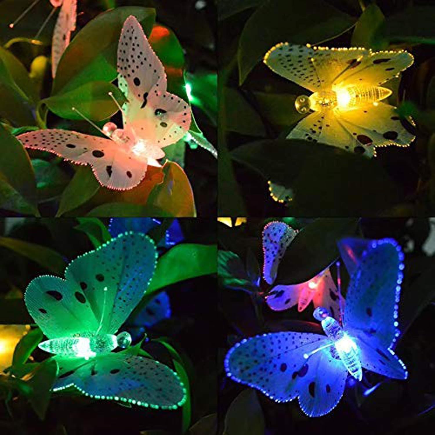ZYOZ Solar Light String Outdoor 11.9Ft Fiber Optic Butterfly Fairy Solar Lights, Waterproof Butterfly Led Lights with 12 Led for Garden Yard Lawn Decor Patio Party Club Main image