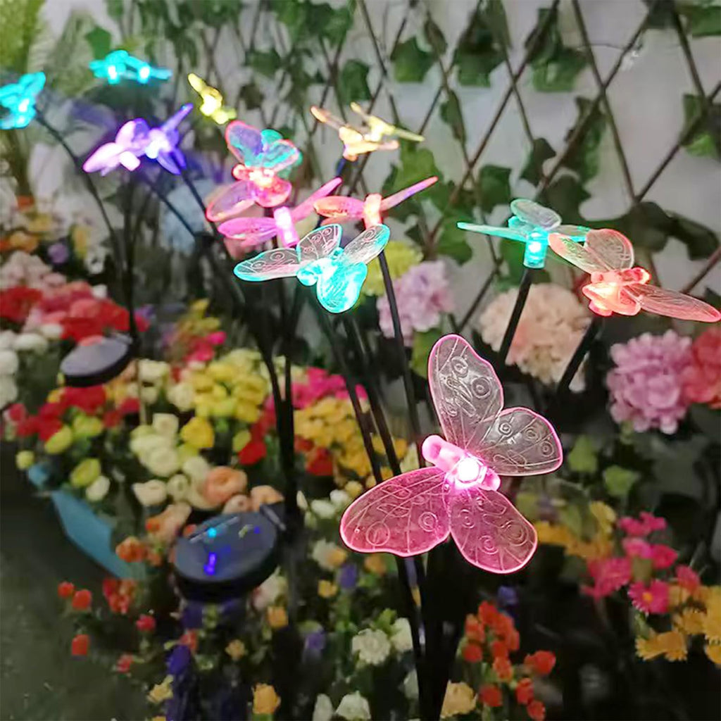 8 LED Solar Butterfly String Light with 2V Panel 600mAh Battery IP65 Waterproof Fairy Lamp for Wedding Lawn Outdoor Garden Yard Patio Decoration