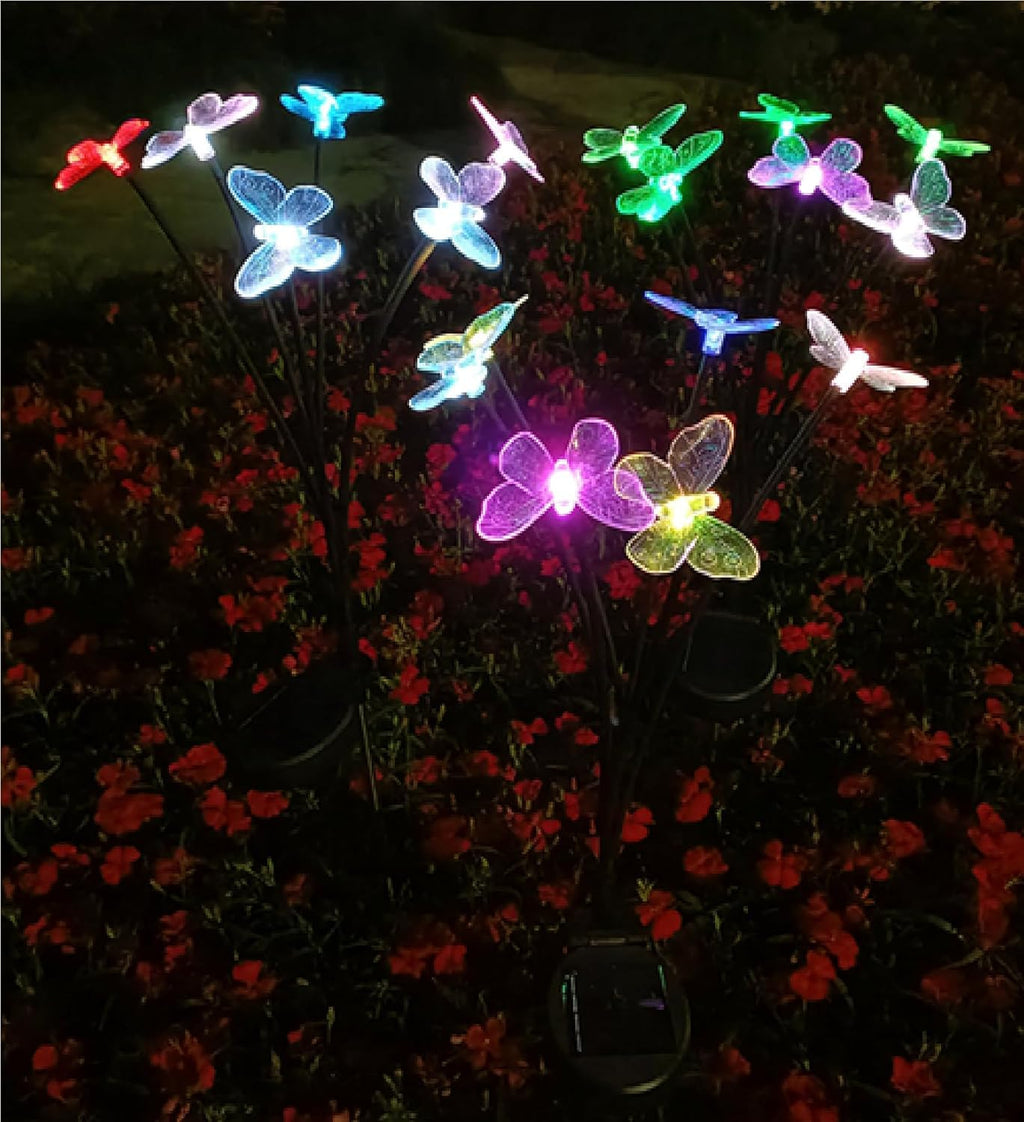 8 LED Solar Butterfly String Light with 2V Panel 600mAh Battery IP65 Waterproof Fairy Lamp for Wedding Lawn Outdoor Garden Yard Patio Decoration