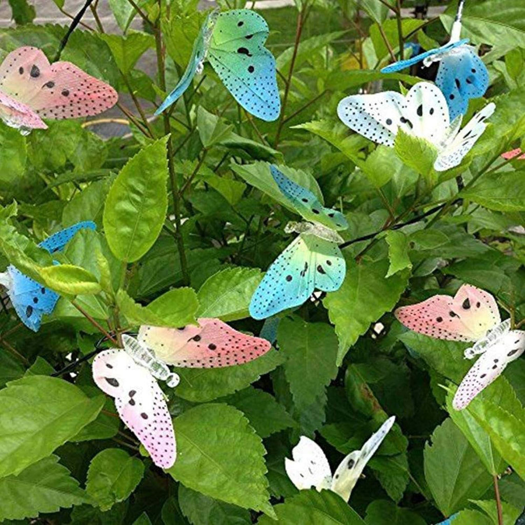 Solar Light String Outdoor 11.9Ft Fiber Optic Butterfly Fairy Solar Lights, Waterproof Butterfly Led Lights with 12 Led for Garden Yard Lawn Decor Patio Party Club