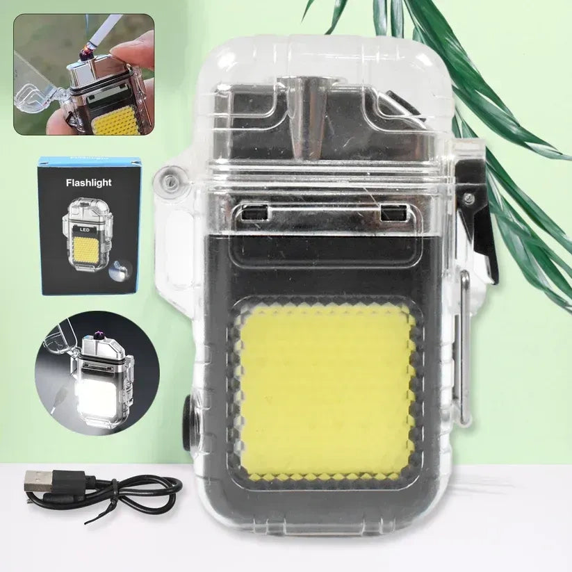 ZYOZ USB Rechargeable Coil Lighter, LED Flashlight & COB Light – Transparent Keychain Torch, Flameless Coil Lighter. Water Resistant, Windproof & Shockproof Secondary image