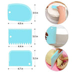 3 Pcs Cake Scraper Smoother Set, Cake Icing Smoother Tool for Cake Decorating, Plastic Dough Scraper Flexible Bowl Scraper for Baking