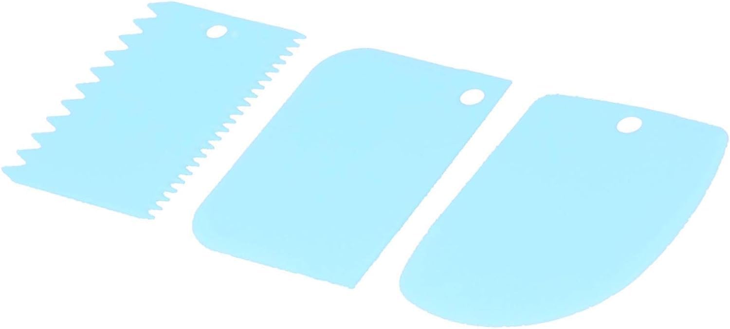 ZYOZ 3 Pcs Cake Scraper Smoother Set, Cake Icing Smoother Tool for Cake Decorating, Plastic Dough Scraper Flexible Bowl Scraper for Baking Main image
